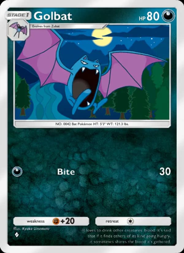 Golbat card in English