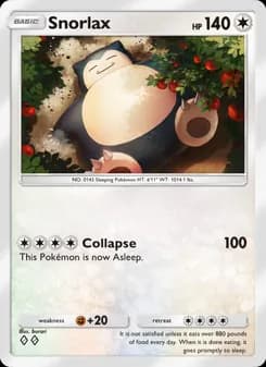 Snorlax card in English