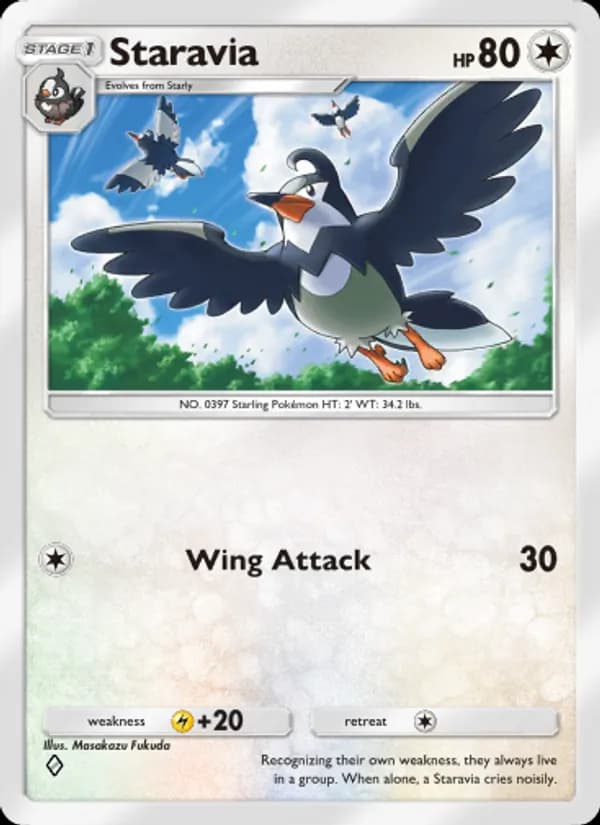 Staravia card in English