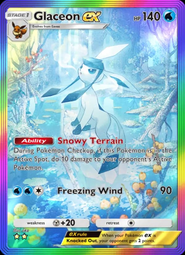 Glaceon ex card in English