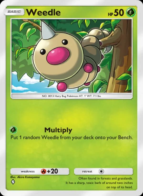 Weedle card in English