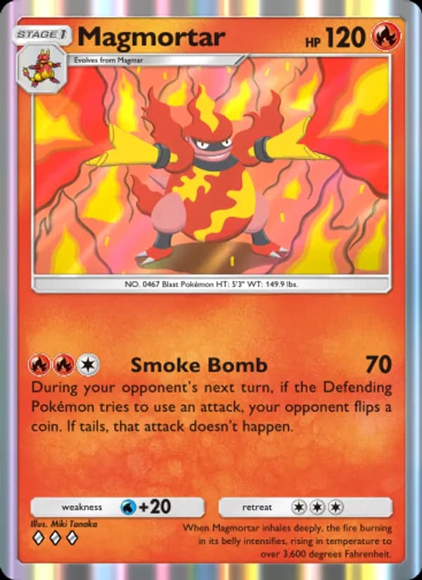 Magmortar card in English