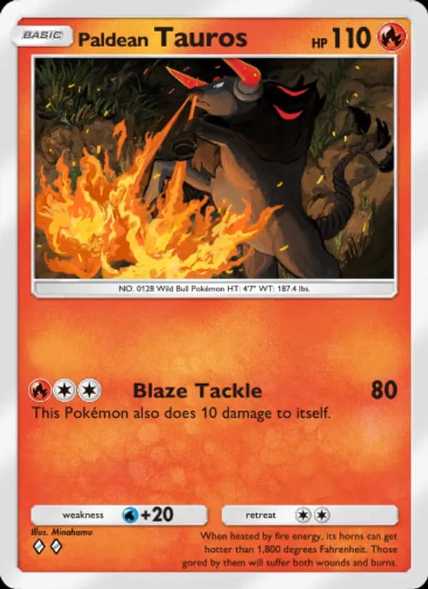 Paldean Tauros card in English