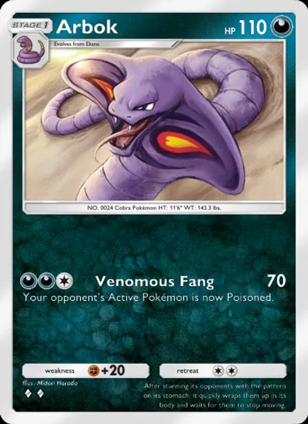 Arbok card in English