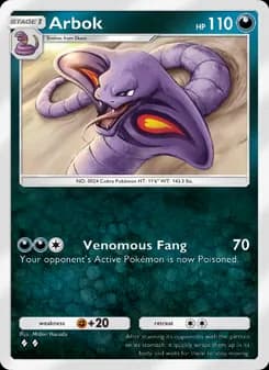 Arbok card in English