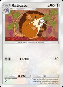 Raticate card in English