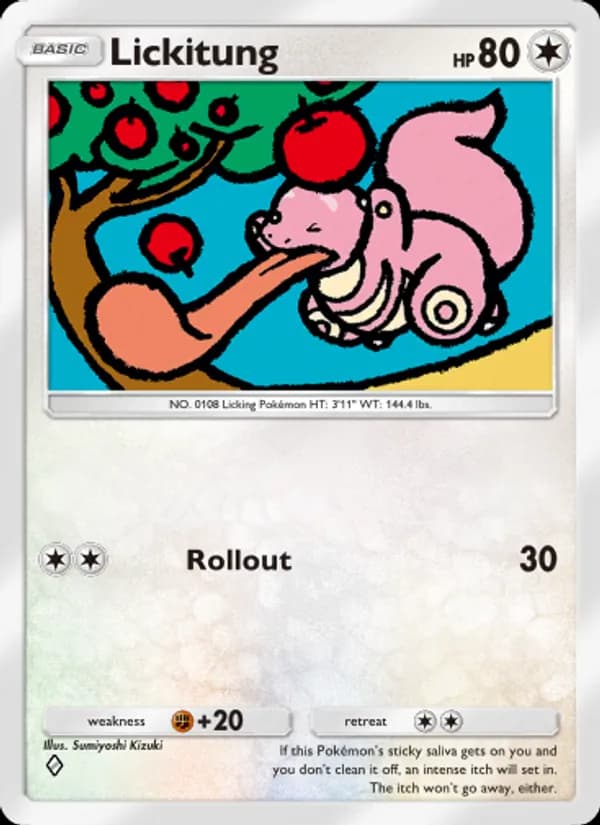 Lickitung card in English
