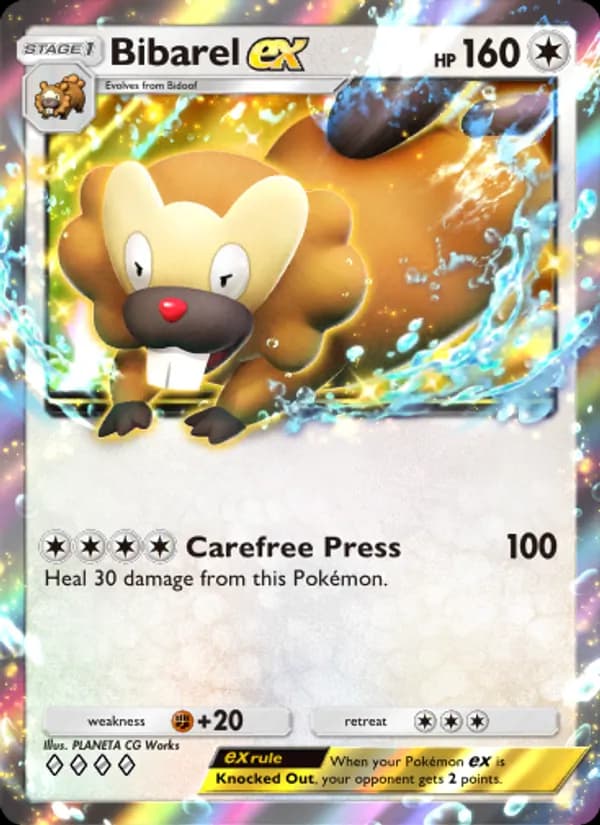 Bibarel ex card in English