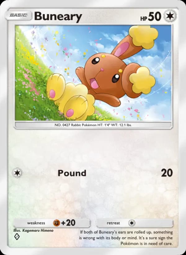 Buneary card in English