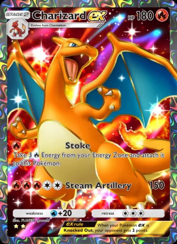 Charizard ex card in English