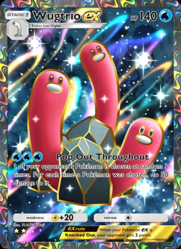 Wugtrio ex card in English