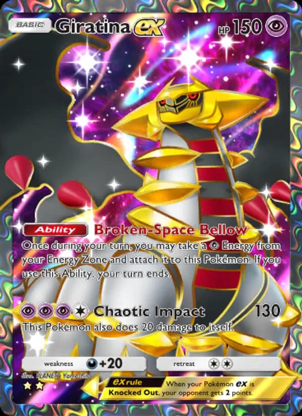 Giratina ex card in English