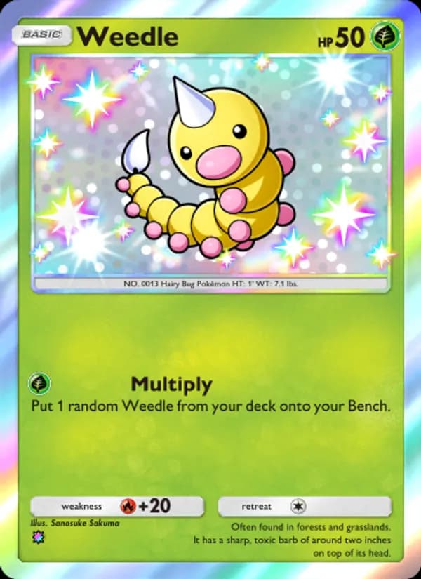 Weedle card in English