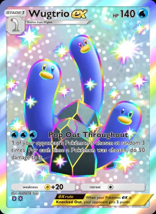 Wugtrio ex card in English