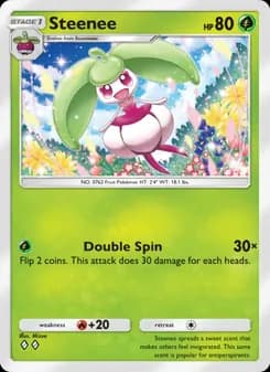 Steenee card in English