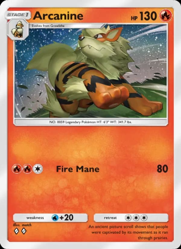 Arcanine card in English