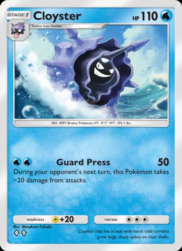 Cloyster card in English