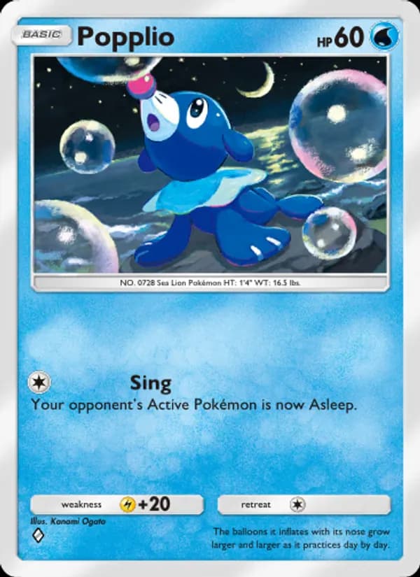 Popplio card in English