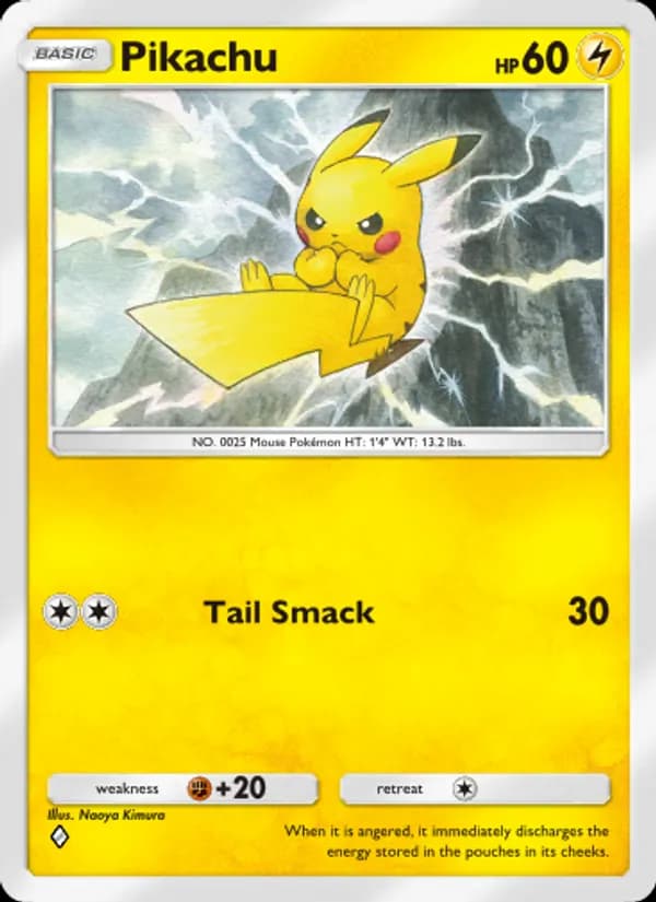 Pikachu card in English