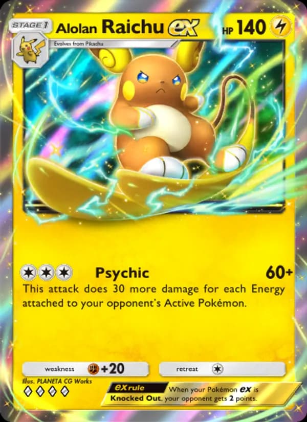 Alolan Raichu ex card in English