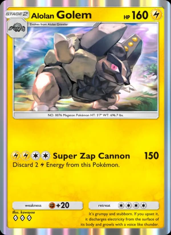 Alolan Golem card in English