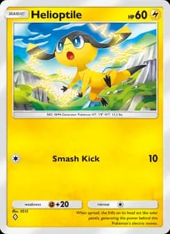 Helioptile card in English