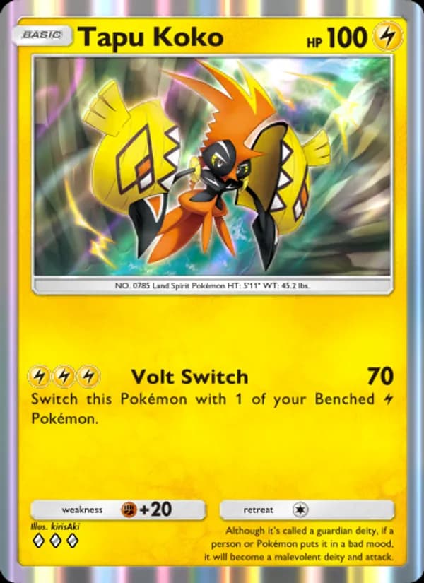Tapu Koko card in English