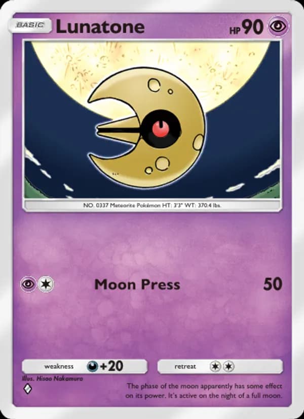 Lunatone card in English