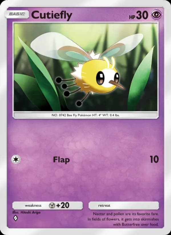 Cutiefly card in English