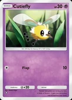 Cutiefly card in English