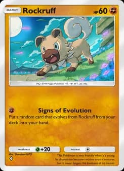 Rockruff card in English