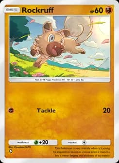 Rockruff card in English