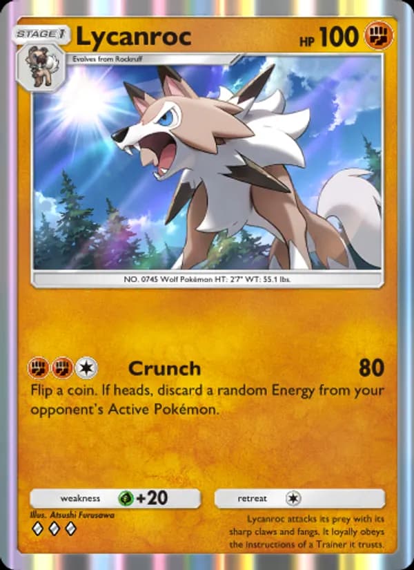 Lycanroc card in English