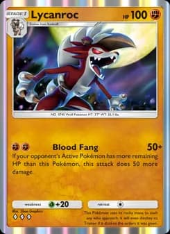 Lycanroc card in English