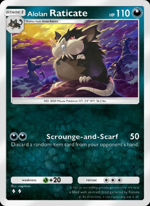 Alolan Raticate card in English