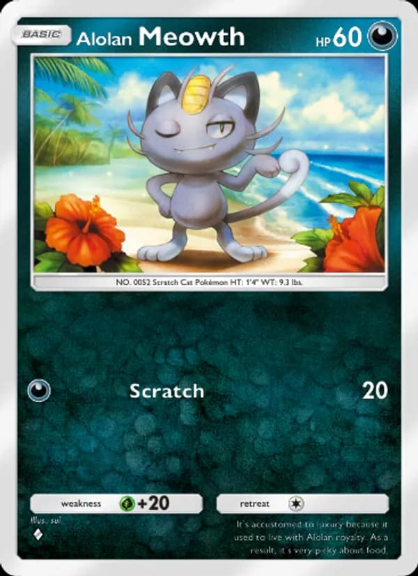 Alolan Meowth card in English