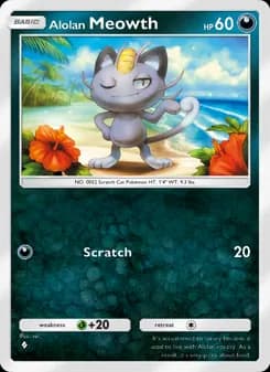 Alolan Meowth card in English