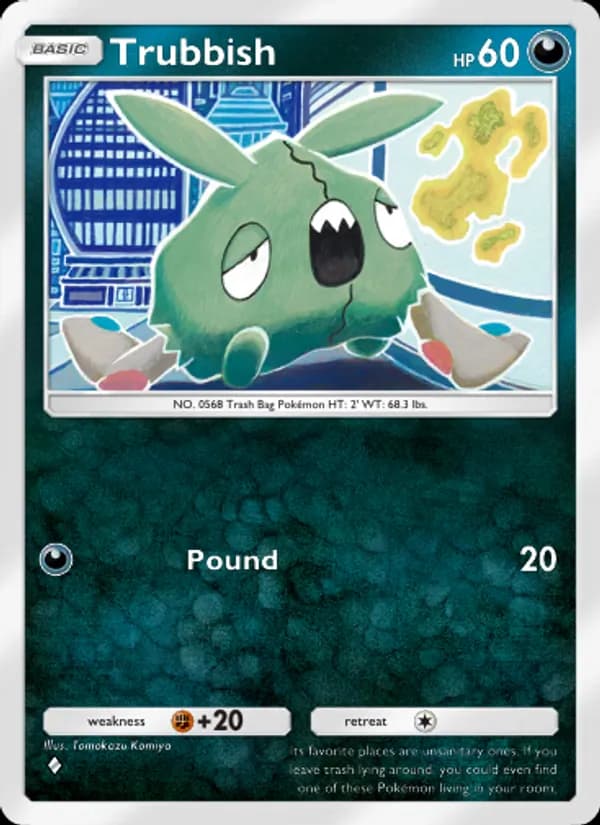 Trubbish card in English
