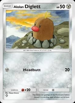 Alolan Diglett card in English