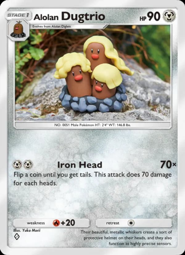 Alolan Dugtrio card in English