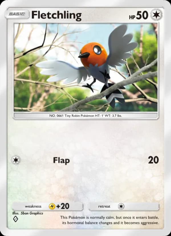 Fletchling card in English