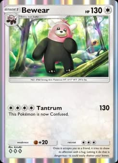 Bewear card in English