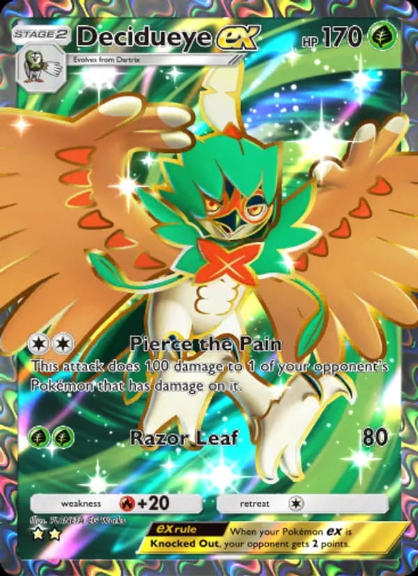 Decidueye ex card in English