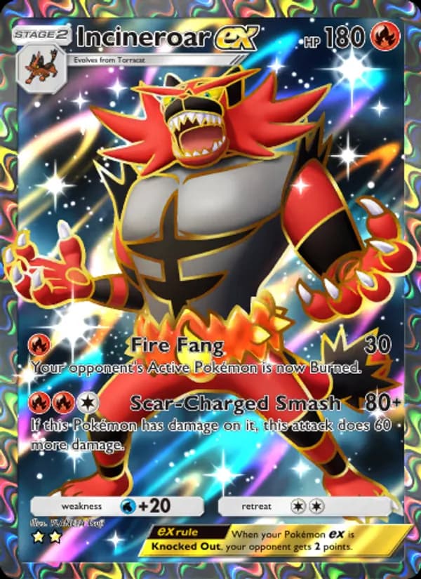 Incineroar ex card in English