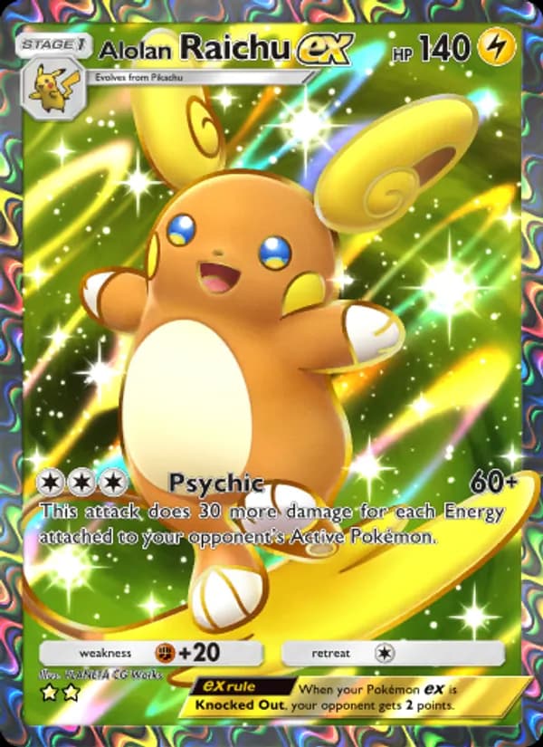 Alolan Raichu ex card in English
