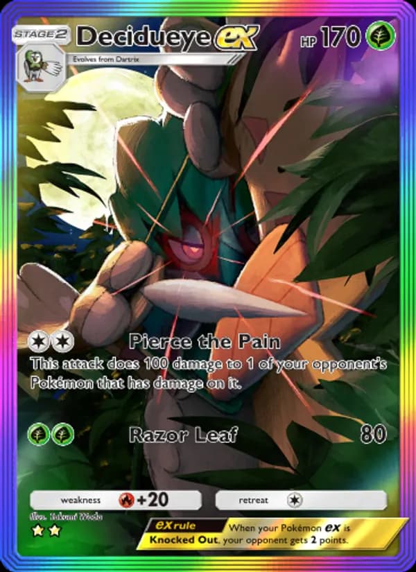 Decidueye ex card in English