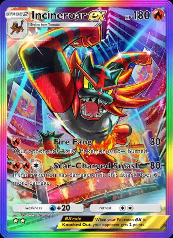 Incineroar ex card in English