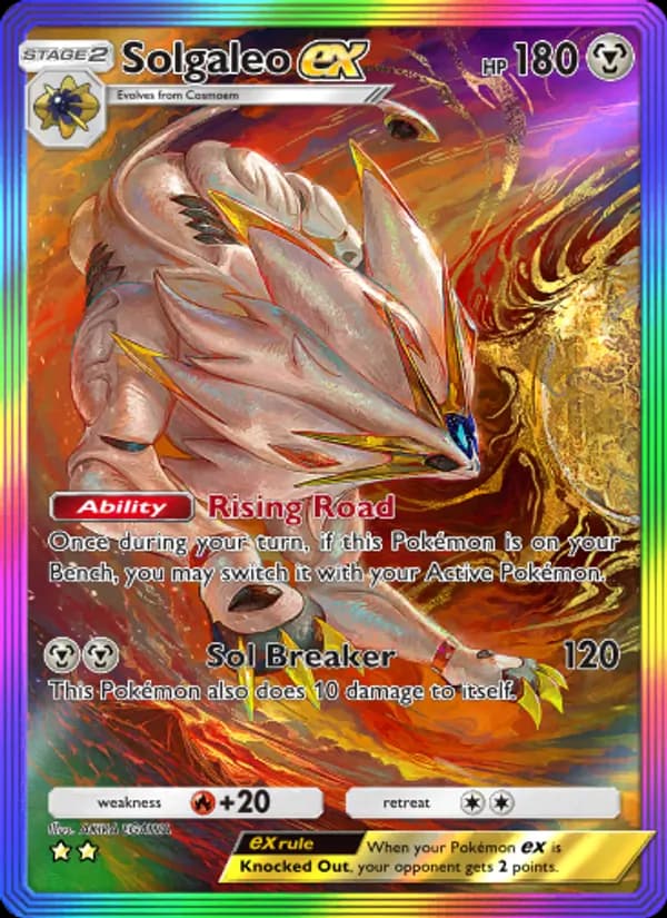 Solgaleo ex card in English
