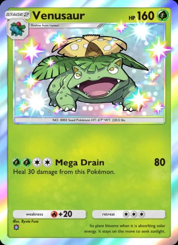 Venusaur card in English
