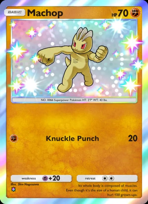 Machop card in English